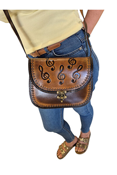 MelAlp Women's Genuine Leather Shoulder Bag Handcrafted Hanmade 22cm X 26cm