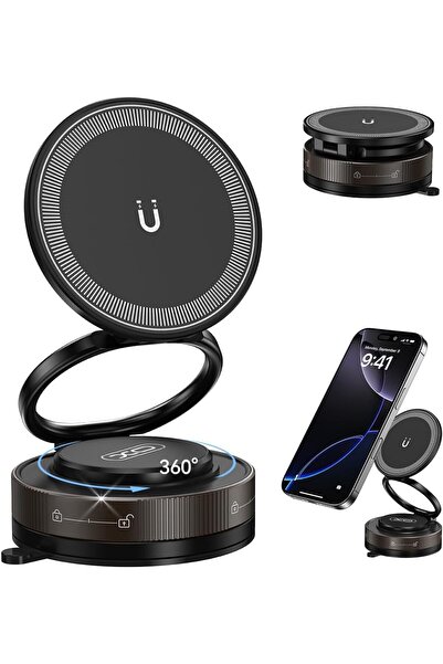 Xo Vakumlu Manyetik Araba Telefon Tutucu – 360° Döner, Katlanabilir, Güçlü Va...