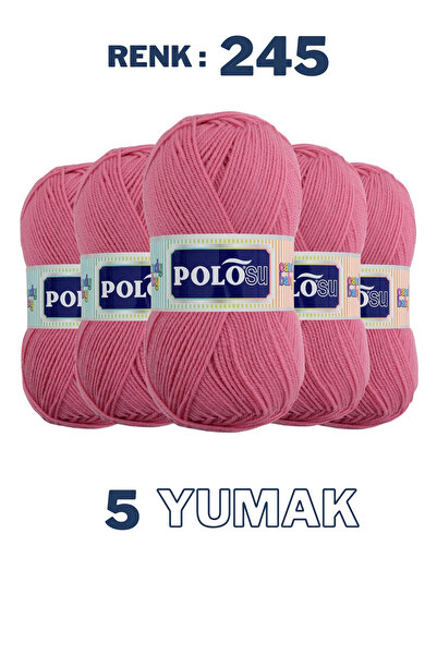 Polosu (5 Adet) Candy Baby %100 Premium Akrilik Bebek Örgü İpliği - 245 - Açı...