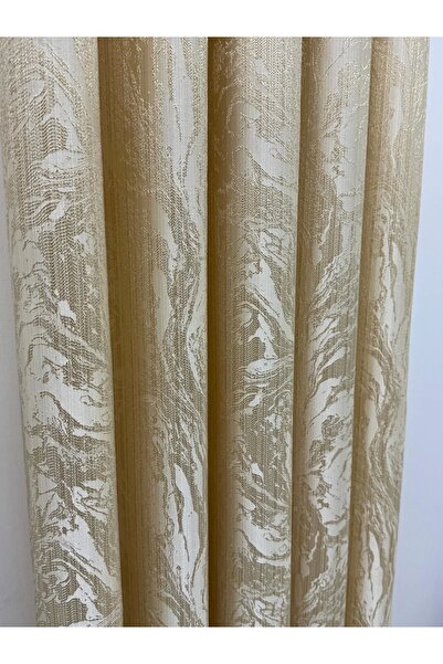 NİVEMESHOME Bade V_101 Gold 1/3 Sik Pleated Background Curtain Apm