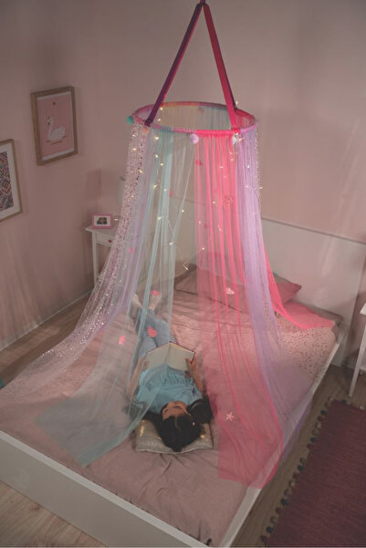 NİCE Girabrilla decorative children's canopy - Tenda dei Sogni, with LED lights and colored tulle
