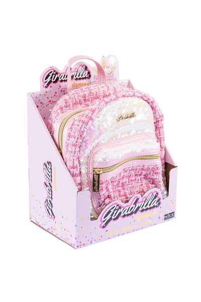 NİCE Ghiozdan Tweed Glamour Girabrilla – rucsac din material tweed cu paiete reversibile