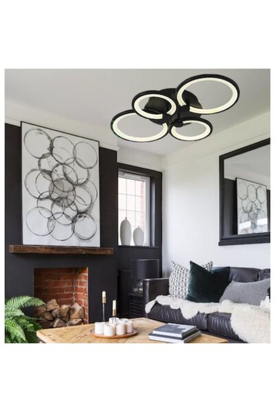 FullElectrics Lustra LED reglabil cu telecomandă și aplicație, 3 tipuri de lu...