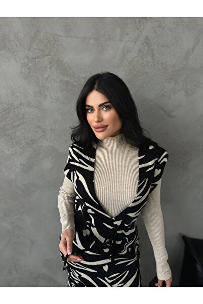 newmisal Jakarli Women's Knitwear Salopet Set