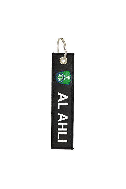 Al Ahli Embroidered Fabric Keychain – Durable, Anti-Fade, 13x3cm, Metal Ring ...