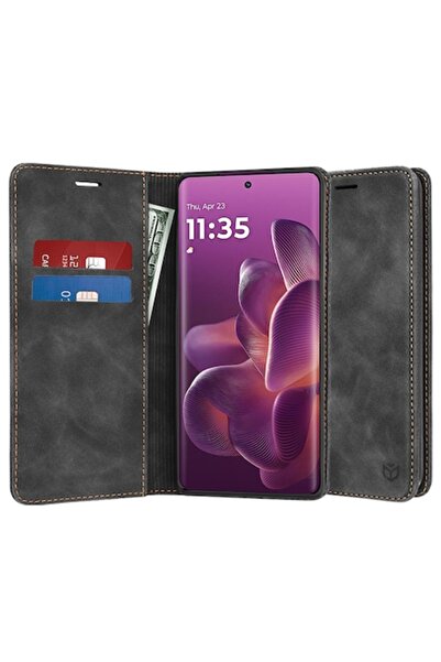 CLOUD Husă pentru Motorola Edge 60 Pro, Y55, piele, neagră