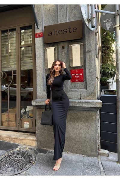 STILVANA Long Dress with Long Sleeves