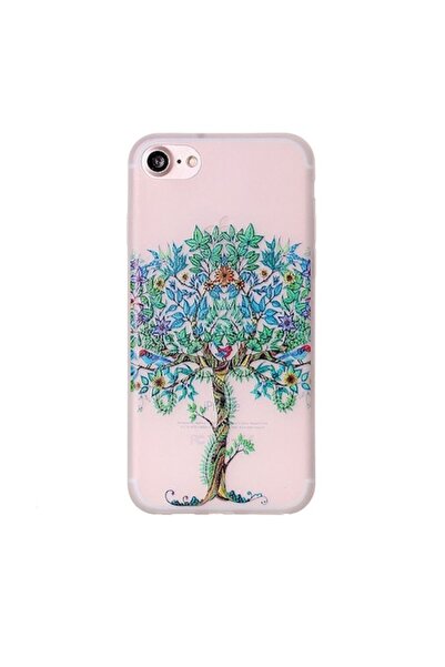 Bibilel Carcasă de protecție pentru iPhone 7, design multicolor cu copac, fos...