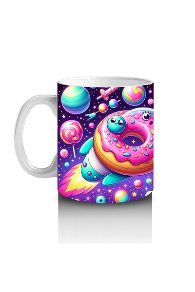 Luluyen Space Travel Donuts Mug Cup That Makes Children Love Milk