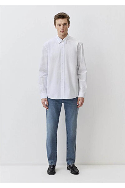 Mavi Cămașă Bărbați Albă în dungi M0211553-90906