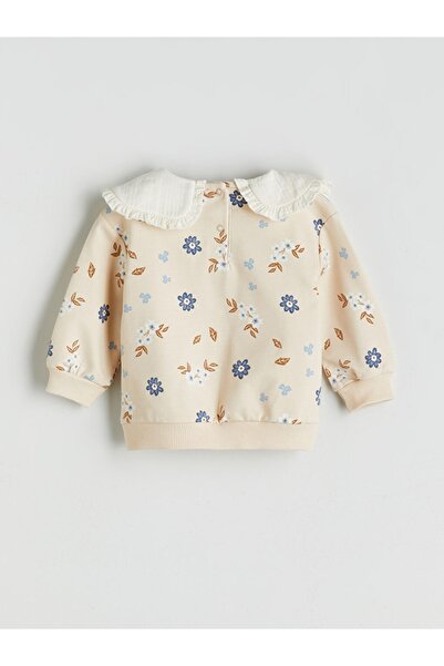 LC Waikiki LCW baby YENİ SEZON Bebe Yaka Kız Bebek Sweatshirt ve Tayt 2'li