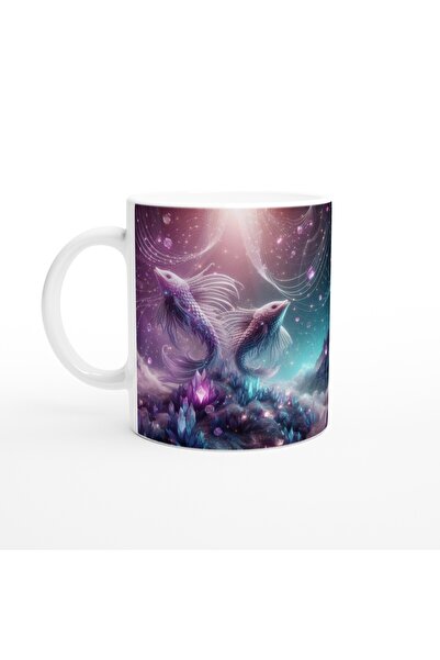 Luluyen كوب قهوة مطبوع عليه برج الحوت - موضوع الكهف الكريستالي السحري Vs2