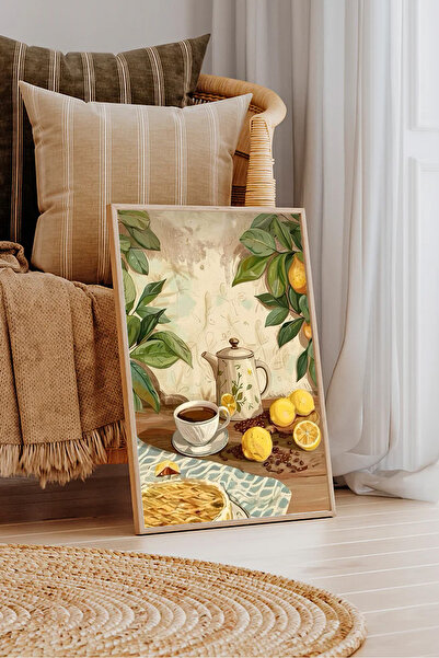 Dekorsiahome Masa dintr-o bucată cu cadru din lemn pentru sufragerie, sufragerie, bucătărie, TK1335