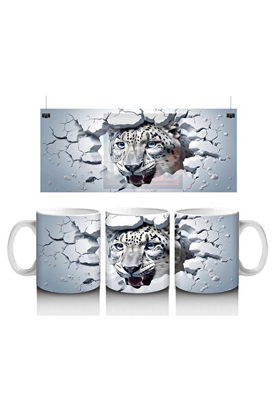 Luluyen مجسم النمر بين الأرضية المتشققة - كوب قهوة مطبوع