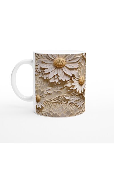 Luluyen كوب ديزي دريمز ثلاثي الأبعاد مزين بالزهور