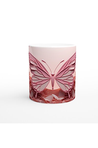 Luluyen كوب مطبوع عليه فراشة عملاقة ترتفع في قلب الربيع