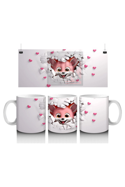 Luluyen دب فونا الوردي اللطيف - كوب قهوة مطبوع