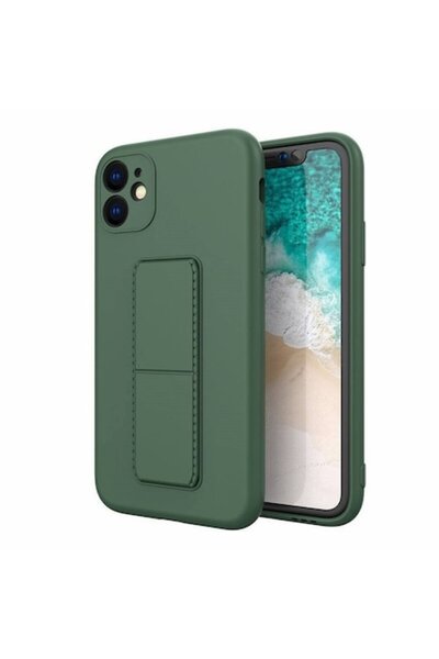 Bibilel Защитен калъф с магнитна метална стойка за iPhone 12 Pro Max, тъмнозе...