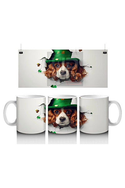 Luluyen كلب من سبائنيل مع قبعة – كوب قهوة مطبوع