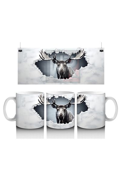 Luluyen Deer Figure over the Clouds – Printed Mug