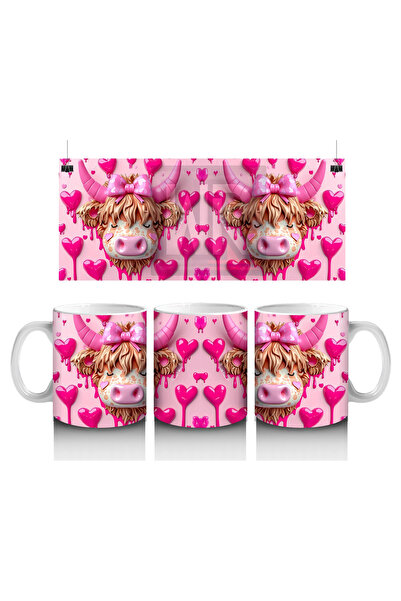 Luluyen تميمة الثور على خلفية قلب مزدوجة - كوب قهوة مطبوع