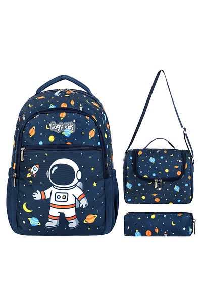 Joys' Kids Joys Ki̇ds Astronaut 3-Piece School Bag Set (Backpack + Shoulder Bag + Pen Holder) - Space Themed