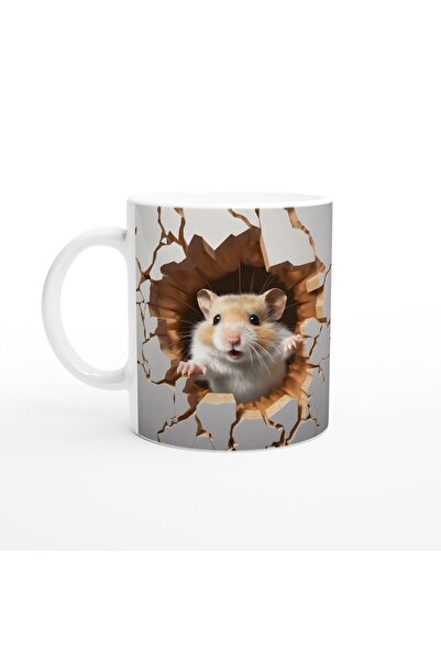 Luluyen كوب لطيف مطبوع عليه هامستر يثقب الجدار