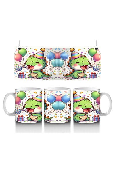 Luluyen كوب مطبوع عليه ديناصور مبهج مع قبعة حفلات تحظى الأطفال بحب الحليب