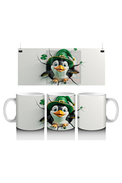 Luluyen البطريق يرتدي قبعة الحظ - كوب قهوة مطبوع