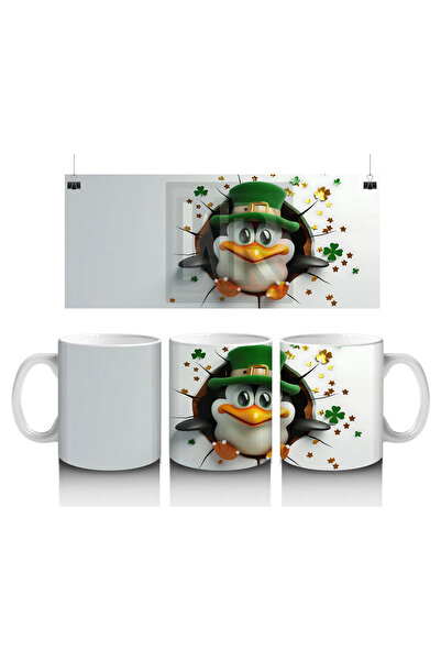 Luluyen Cute Penguin with Lucky Hat – Printed Coffee Mug