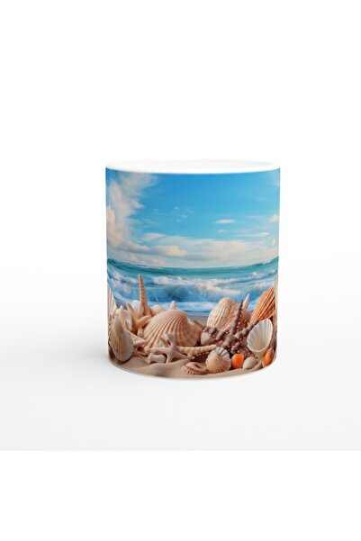 Generic Brand Shells Washed up by the Waves Themed Mug Cup