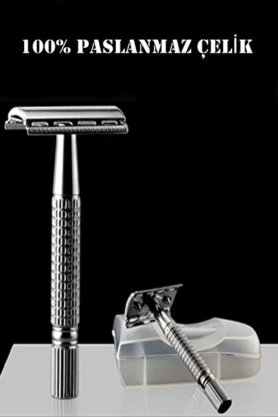A&A Rimei Razor Paslanmaz Çelik Geleneksel Tıraş Aleti Manuel Tıraş Makinesi ...