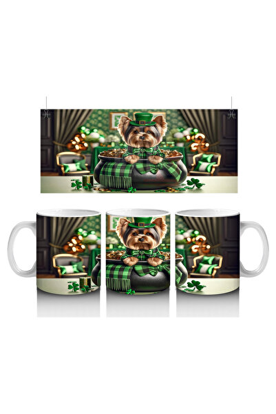 Luluyen يوتيرلاند تيرير في سترة خضراء وقبعة – كوب قهوة مطبوع