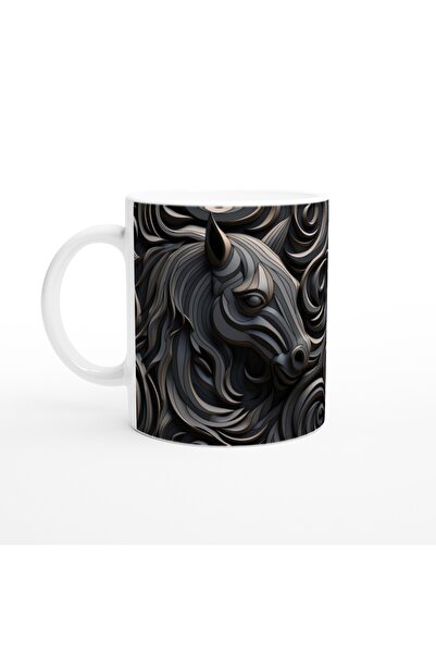 Luluyen Modern Horse Figured Mug Cup with Abstract Pattern
