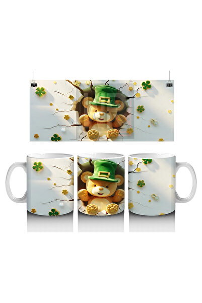 Luluyen Monkey with Lucky Mine and Clover Themed Hat – Printed Coffee Mug