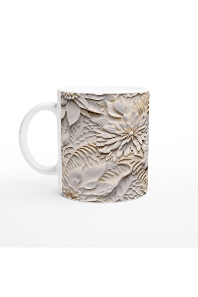 Luluyen Natural Relief Flower Textured Mug Cup