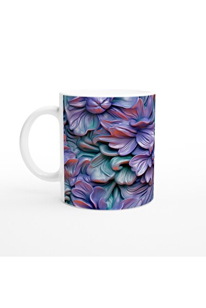 Generic Brand Purple Sparkle Flower Patterned Mug