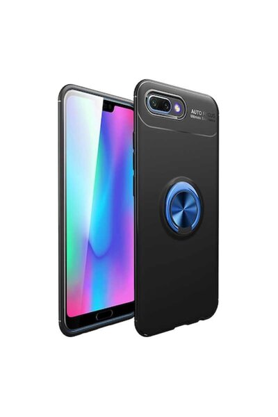Bibilel Husă de protecție cu inel magnetic rotativ pentru Huawei Honor 10, TPU, ultra-subțire, neagră