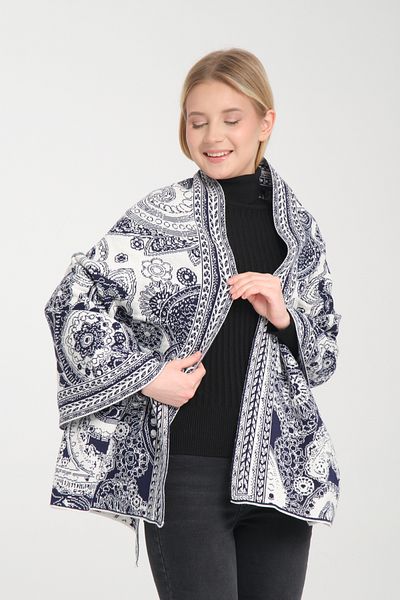 T Crazy T-Crazy Knitwear Ethnic Pattern Winter Knitwear Shawl, Double-Layer and Double-Sided Knitwear Knitted Shoulder Shawl