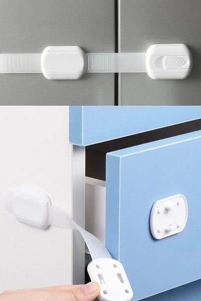 usin 6Pcs Silicone Cabinet Drawer Refrigerator Ware Fixator Baby Child Protects Protector Safety Lock Lock