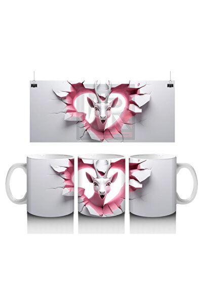 Luluyen كوب قهوة مطبوع عليه قلب مكسور بنمط جملان