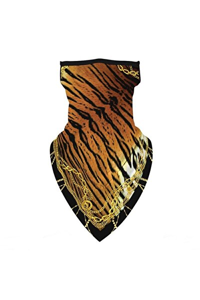 Bibilel Microfiber scarf mask, nose and neck protection, tiger pattern, multicolor