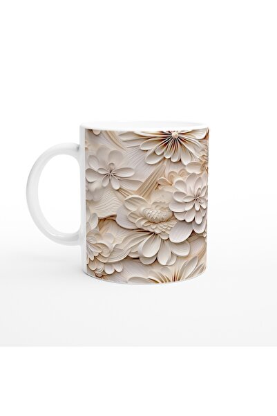 Luluyen كوب زهور أنيق بألوان كريمية