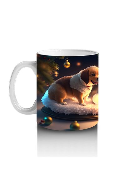 Luluyen Puppy Posing with Sparkling Candles – Printed Mug