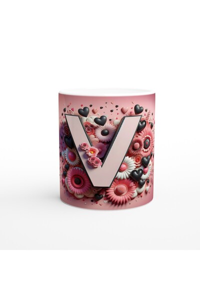 Generic Brand Letter V Elegant Style Mug