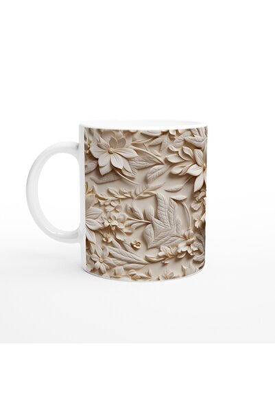 Luluyen كوب كوب منقوش على شكل زهرة منقوش عليه كريم الإغاثة