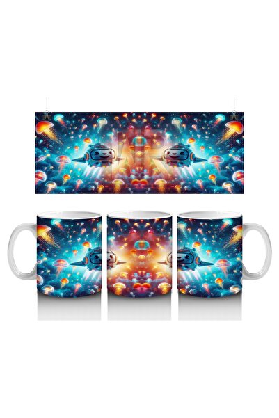 Luluyen كوب على شكل صاروخ غواصة وغابة قنديل البحر المتوهج يحب الأطفال الحليب