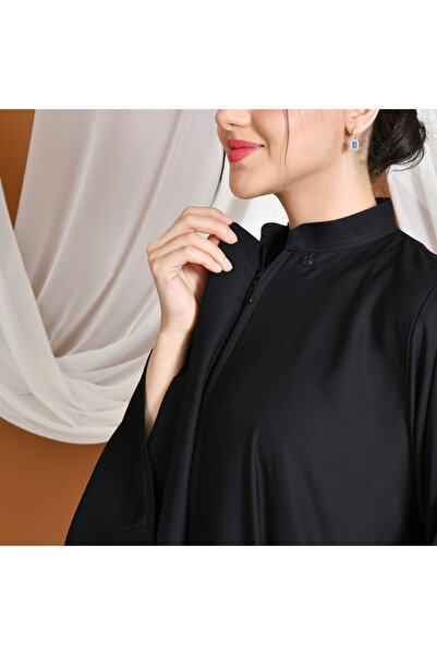 HAWRAA عباية رُواء | نص كلوش بسحاب مخفي وكم واسع