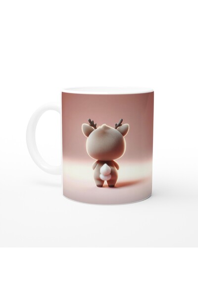 Luluyen كوب مطبوع عليه شكل قلب غزال صغير