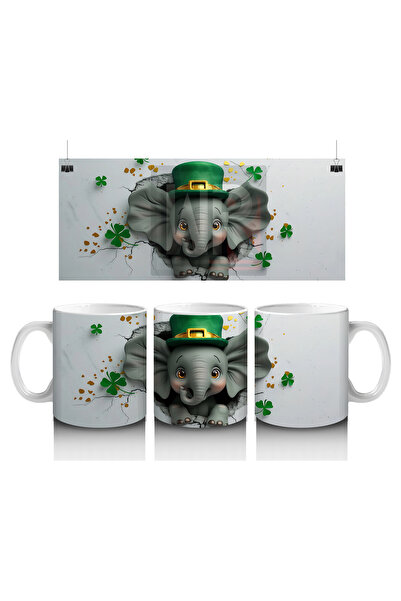 Luluyen كلب يرتدي قبعة على طاولة رأس السنة - كوب قهوة مطبوع